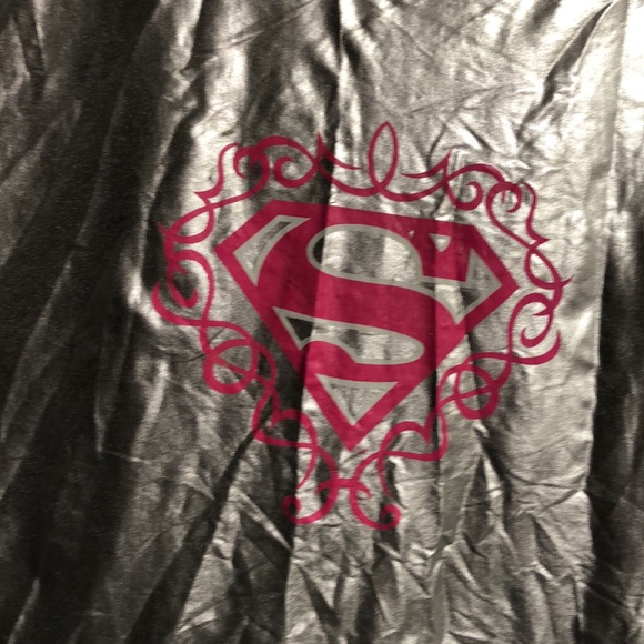 Silver pink trim Supergirl cape six flags Costume For Halloween or dress up - Picture 2 of 13